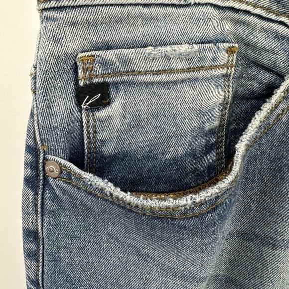 Kancan Women 31 Stretch Distressed Ripped Baggy Comfy High Rise Blue Denim Jeans - Picture 4 of 9